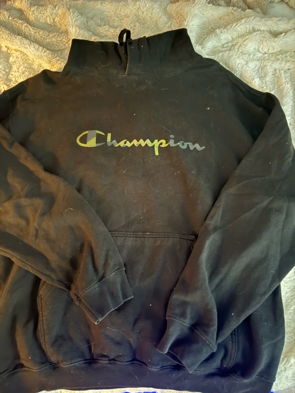 Men’s Champion Black Logo Hoodie